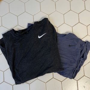 Lot of 2 Nike Dri-Fit tshirts.  Size large.  Blue and charcoal